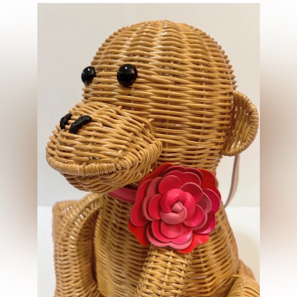 Kate Spade “Rambling Roses” Monkey wicker Satchel NWT 🐒🌸 - Picture 6 of 9